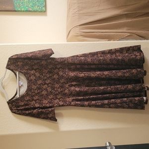 LuLaRoe Brown Floral Dress 2XL